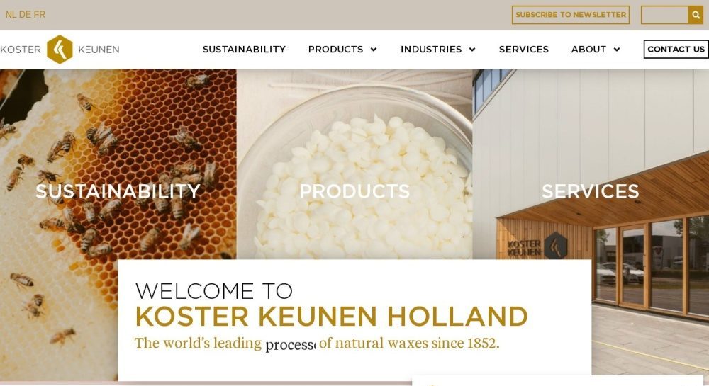 Website van Koster Keunen Holland